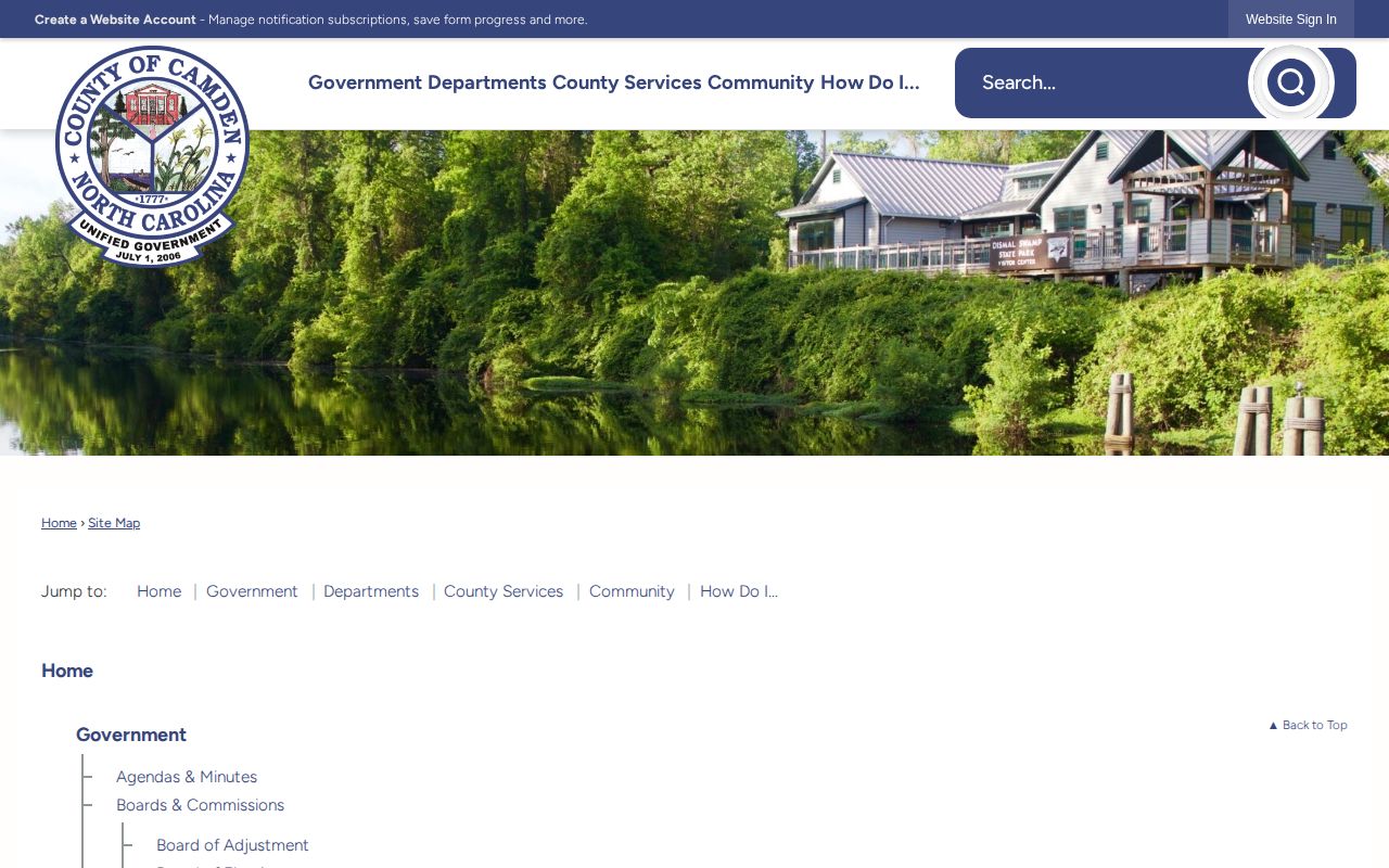 Camden County official sitemap checked for a same-day arrest feed