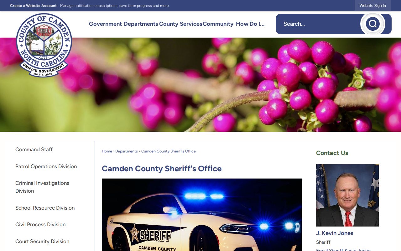 Camden County Sheriff's Office official webpage